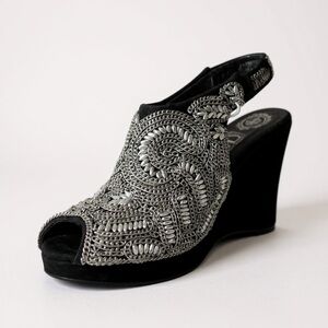 ibiza JEFFREY CAMPBELL HANDMADE SHOES BEADED WEDGE GORGEOUS 7